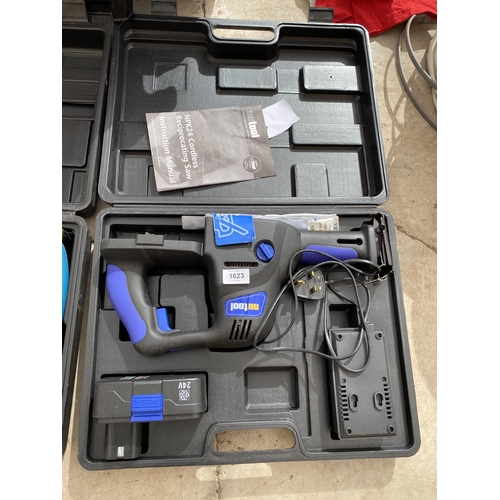 1623 - A NUTOOL CORDLESS RECIPROCATING SAW AND AN XPRO HAMMER DRILL