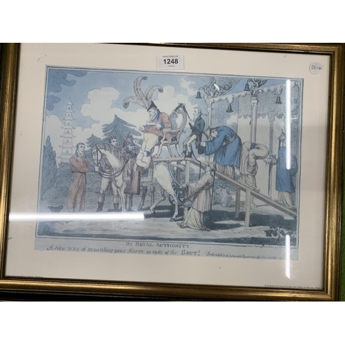 1248 - THREE FRAMED COMICAL PRINTS