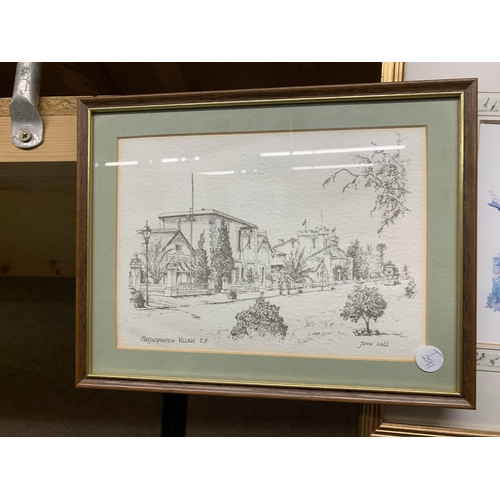 1258 - A LIMITED EDITION PRINT 46/850 OF HAWKSHEAD TOGETHER WITH A PRINT OF MATJIESFONTEIN VILLAGE C.P. BY ... 