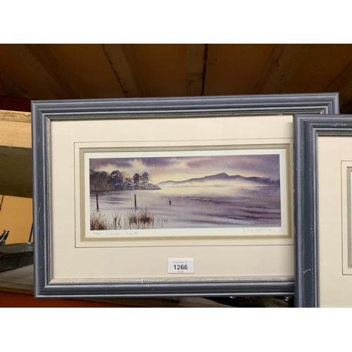 1266 - TWO LIMITED EDITION PRINTS OF CONISTON WATER 5/850 AND SUNDOWN GRASMERE 5/850 BY DIANE GAINEY - SIGN... 