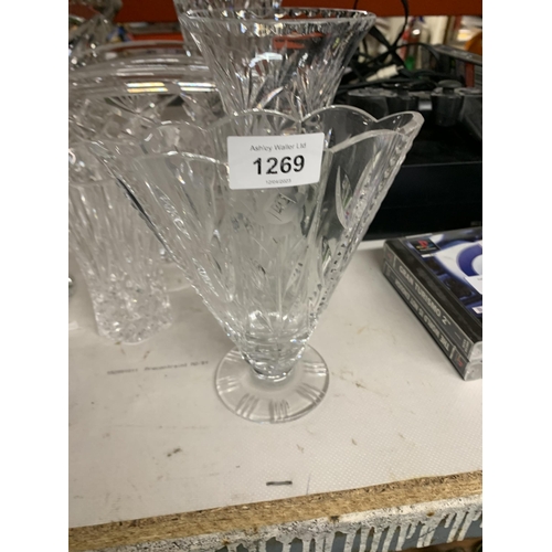 1269 - A QUANTITY OF GLASS VASES