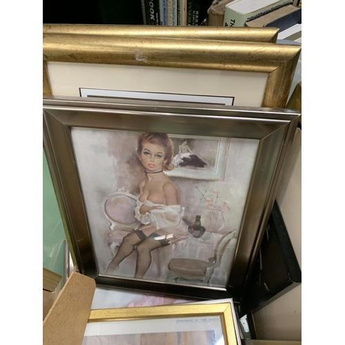 1288 - A QUANTITY OF FRAMED NUDE ART PRINTS