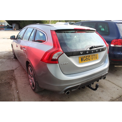 167 - A VOLVO V60 R DESIGN DS 5 DOOR CAR AUTOMATIC WG60OTU MOT 10/02/24 FIRST REG 11/02/11 APPROX 151225 M... 