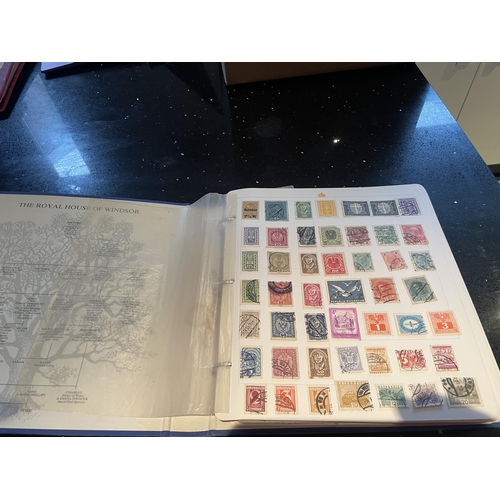 340A - THE ROYAL FAMILY STAMP ALBUM OF WORLD STAMPS - HUNGARY, CUBA, POLAND ETC