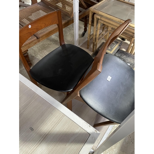 3857 - TWO RETRO TEAK DINING CHAIRS