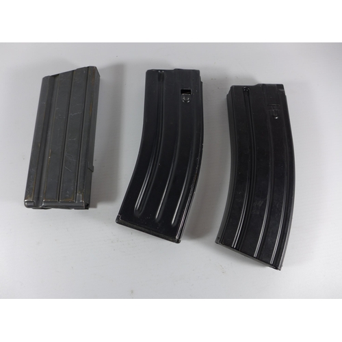 386 - THREE MILITARY RIFLE MAGAZINES, BELIEVED FROM THE VIETNAM WAR