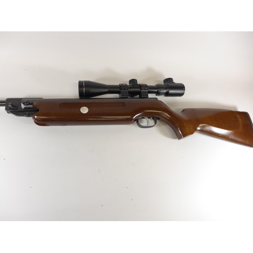 396 - A WEIHRAUCH HW35K .22 CALIBRE AIR RIFLE, 41CM BARREL, FITTED WITH 30 X 40E TELESCOPIC SIGHTS, LENGTH... 