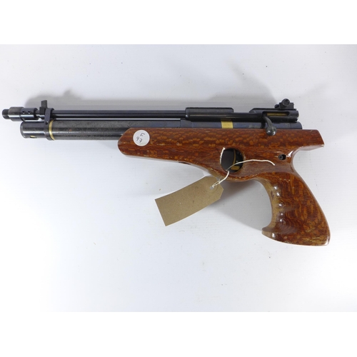 397 - A .22 CALIBRE AIR PISTOL, 28CM BARREL, LENGTH 40CM, SERIAL NUMBER 100417