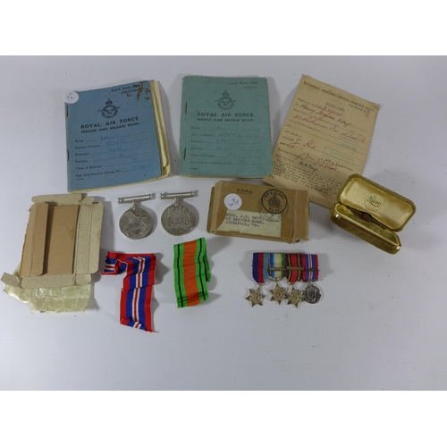 405 - A WORLD WAR II COLLECTIONOF RAF EPHEMERA, COMPRISING SERVICE AND REBASE BOOKS FOR SGT HARRY KAYE, AN... 