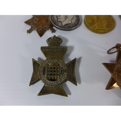 406 - A WORLD WAR I MEDAL GROUP AWARDED TO 19269 PRIVATE J HOROBIN OF THE NORTH FUSILIERS, COMPRISING 1914... 