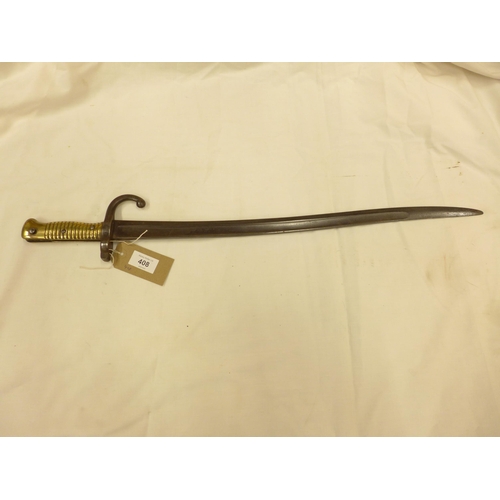 408 - A FRENCH CHASEPOT BAYONET, 57CM BAYONET, 57CM BLADE, DATED 1870