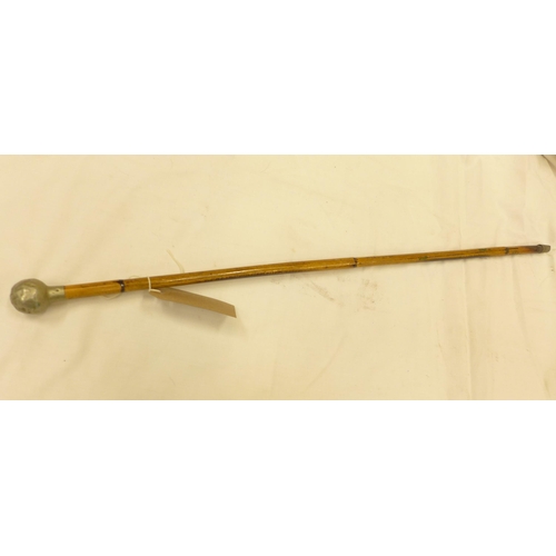 414 - A MID 20TH CENTURY SOUTH LANCASHIRE REGIMENT OFFICERS SWAGGER STICK