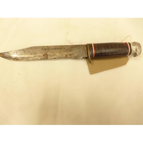 417 - AN ORIGINAL BOWIE KNIFE, 18CM BLADE