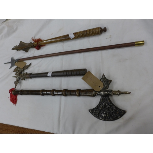 427 - FOUR REPRODUCTION MEDIEVAL AXES