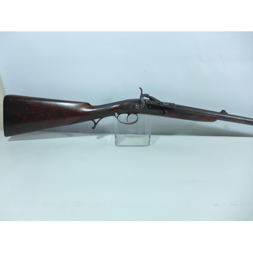 301 - A SNYDER CONVERTED DEACTIVATED SHOTGUN, 79CM BARREL, LOCK MARKED WATSON AND SON, LENGTH 127CM