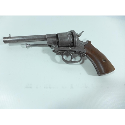 305 - A .44 CALIBRE SIX SHOT PINFIRE REVOLVER, 13CM BARREL, LENGTH 27CM (ACTION A/F)