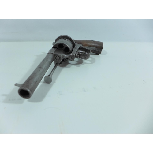 305 - A .44 CALIBRE SIX SHOT PINFIRE REVOLVER, 13CM BARREL, LENGTH 27CM (ACTION A/F)