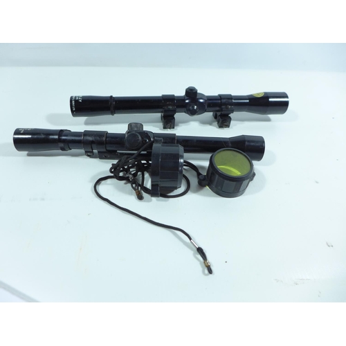 316 - AN A.S.T. 4X2 TELESCOPIC SIGHT AND A WEBLEY 4X20 TELESCOPIC SIGHT (2)