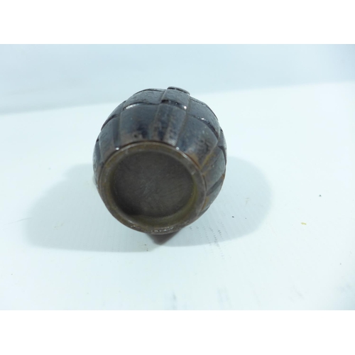 325 - A WORLD WAR II PERIOD GRENADE MADE INTO A MONEY BOX, HEIGHT 9.5CM