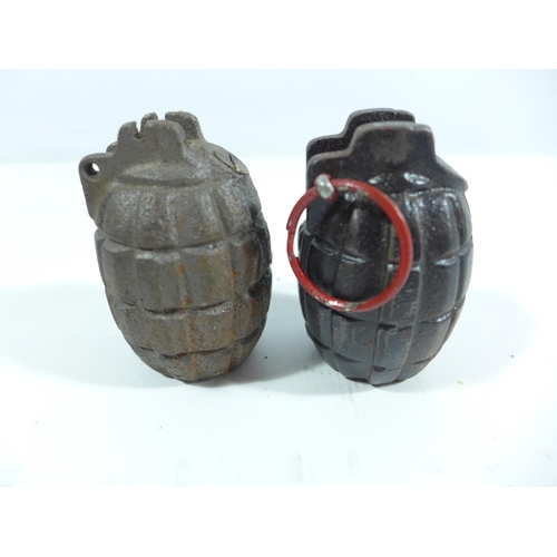 326 - TWO WORLD WAR II PRACTICE GRENADES, HEIGHT 9CM