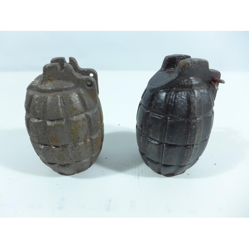 326 - TWO WORLD WAR II PRACTICE GRENADES, HEIGHT 9CM