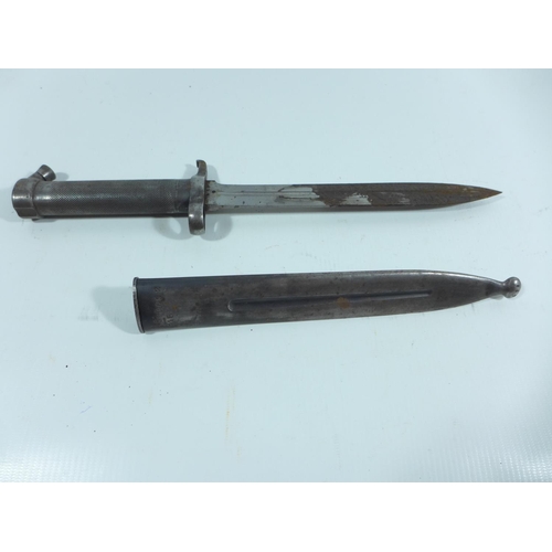 336 - A SWEDISH 1896 PATTERN BAYONET AND SCABBARD, 21CM BLADE, LENGTH 35.5CM