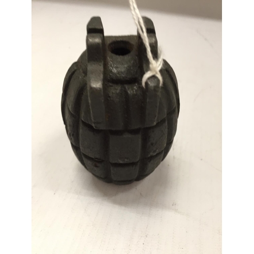 358 - AN INERT GRENADE, HEIGHT 9CM