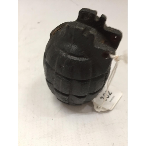 362 - AN INERT GRENADE, HEIGHT 9CM