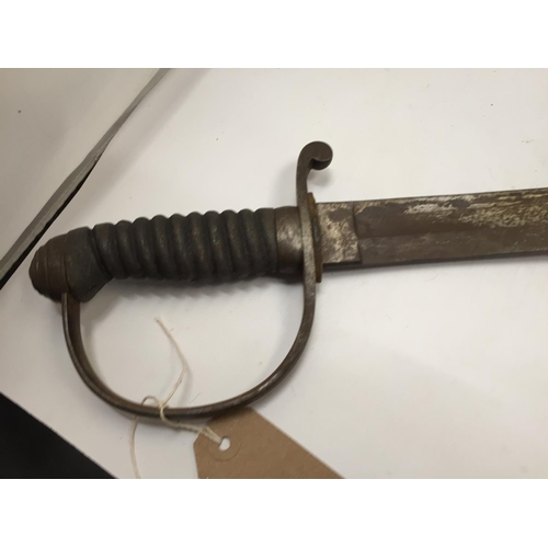 366 - A 19TH CENTURY POLICE OFFICERS SWORD, 56CM BLADE, LENGTH 70CM