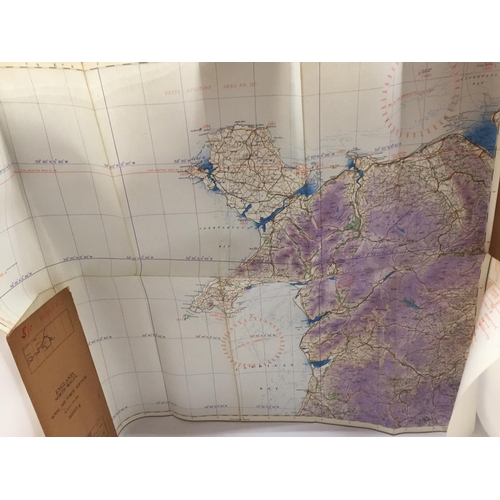 380 - THREE WORLD WAR II PERIOD RAF ISSUED MAPS OF NORTH WALES AND MANCHESTER, CENTRAL ENGLAND