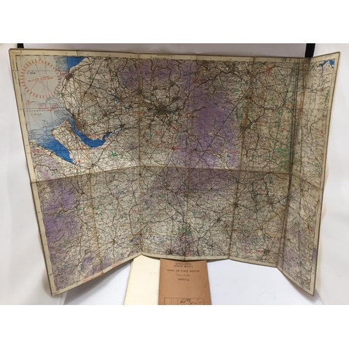 380 - THREE WORLD WAR II PERIOD RAF ISSUED MAPS OF NORTH WALES AND MANCHESTER, CENTRAL ENGLAND