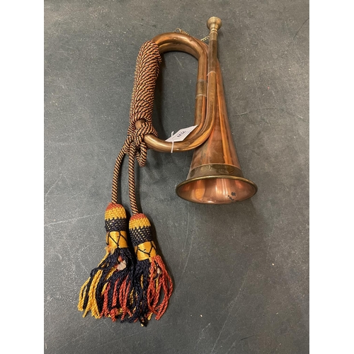 452 - A COPPER AND BRASS BUGLE