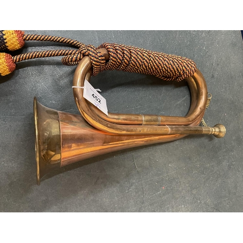 452 - A COPPER AND BRASS BUGLE