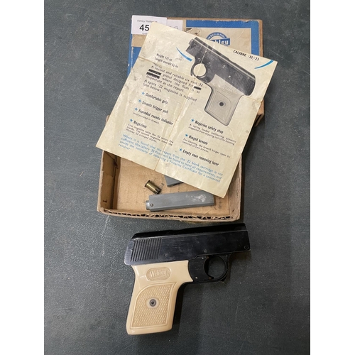 454 - A BOXED WEBLEY MARK 2 .32/.22 BLANK FIRING PISTOL