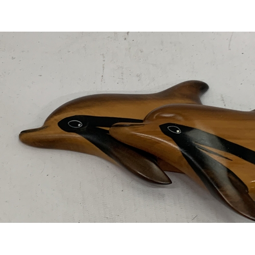 162 - A VINTAGE FINS OF KNYSNA YELLOWWOOD DOLPHIN MODEL