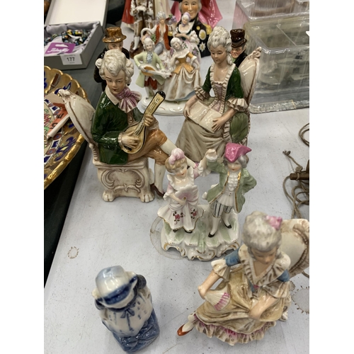 175 - A QUANTITY OF CERAMIC FIGURES TO INCLUDE ROYAL DOULTON, LANCASTER & SANDLAND, ROYAL GRAFTON, ETC