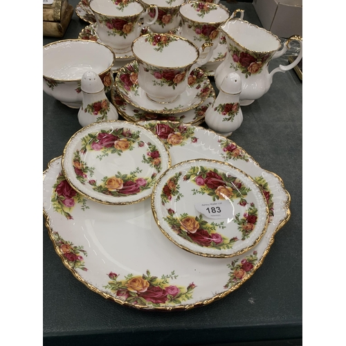 183 - A ROYAL ALBERT OLD COUNTRY ROSES PART TEA SET AND FURTHER ITEMS, TWENTY FIVE PIECES IN TOTAL