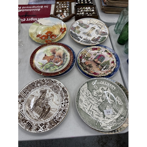 214 - A LARGE QUANTITY OF CABINET/WALL PLATES TO INCLUDE OLD COUNTRY ROSES 'CHRISTMAS MAGIC', ROYAL DOULTO... 