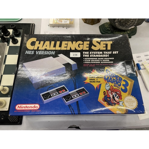 238 - A BOXED RETRO NINTENDO NES CHALLENGE SET SUPER MARIO 3 CONSOLE