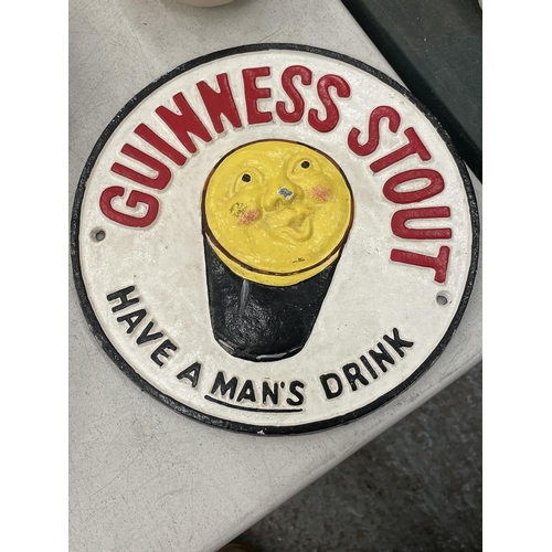 244 - A CAST METAL GUINNESS STOUT SIGN