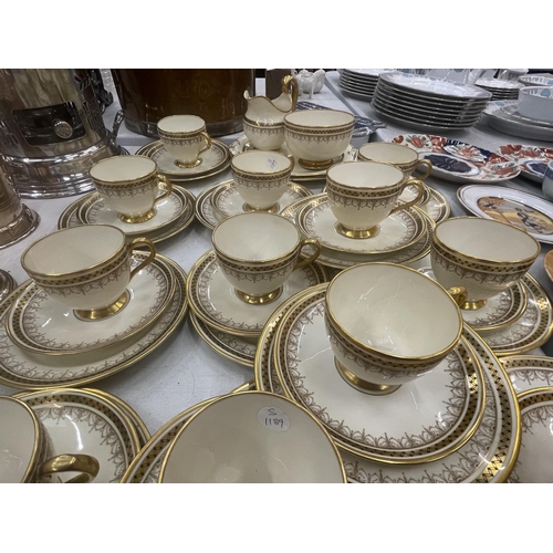 250 - A LARGE GROSVENOR CHINA GILT DESIGN PART TEA SET MAINLY CONSISTING OF TRIOS