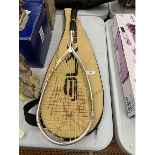 268 - A WILSON HYBRID SPORTS RACKET WITH CASE