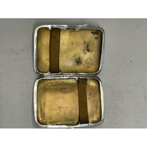 38 - A BIRMINGHAM HALLMARKED SILVER CIGARETTE CASE, LENGTH 8CM