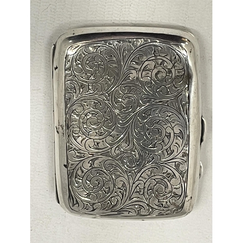 38 - A BIRMINGHAM HALLMARKED SILVER CIGARETTE CASE, LENGTH 8CM