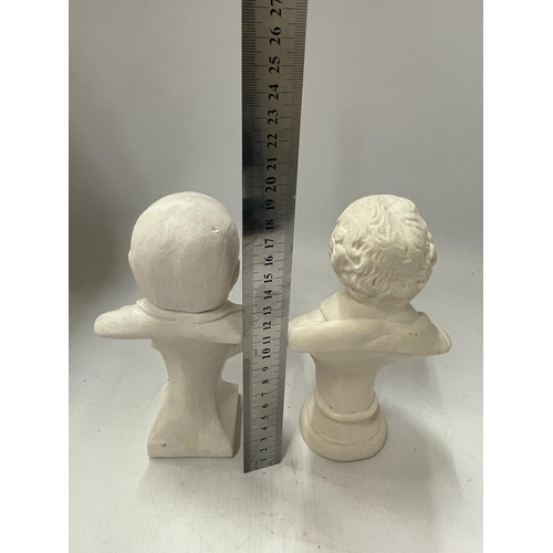 55 - TWO VINTAGE BUSTS OF WINSTON CHURCHILL AND WILLIAM SHAKESPEARE IN MARBLE