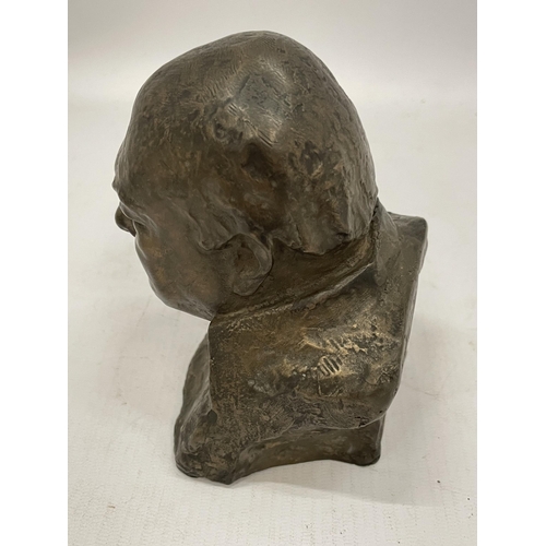 6 - A BRONZE BUST OF WINSTON CHURCHILL