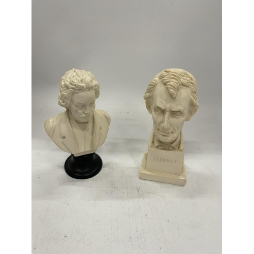 60 - TWO ITALIAN BUSTS TO INCLUDE A G.RUGGERI EXAMPLE OF ABRAHAM LINCOLN