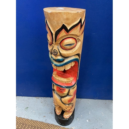 78 - A LARGE WOODEN TIKI STATUE