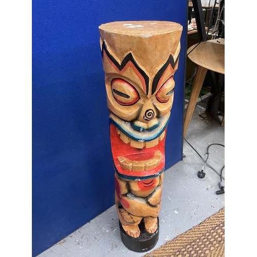 78 - A LARGE WOODEN TIKI STATUE