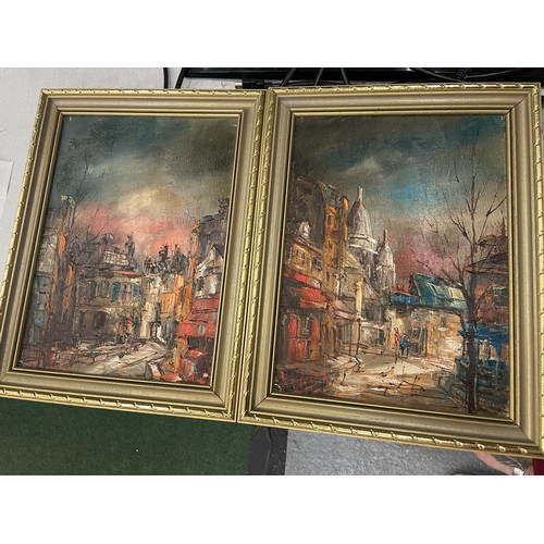 79 - A PAIR OF OILS ON CANVAS' OF PARISIAN SCENES BY JOHANN VION